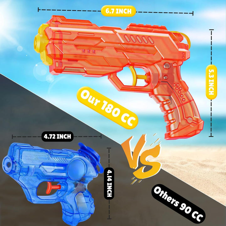 Water Gun for Kids - Leakproof Squirt Gun Adults Summer Super Water Blaster Soaker Small Water Guns Toys for Boys Girls Toddler, 2 Pack Watergun for Pool Beach Outdoor Fighting Toy（Blue Orange