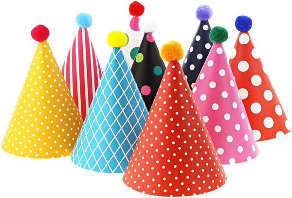 Mini Kids Birthday Party Hats, Assorted, DIY Assembly Required