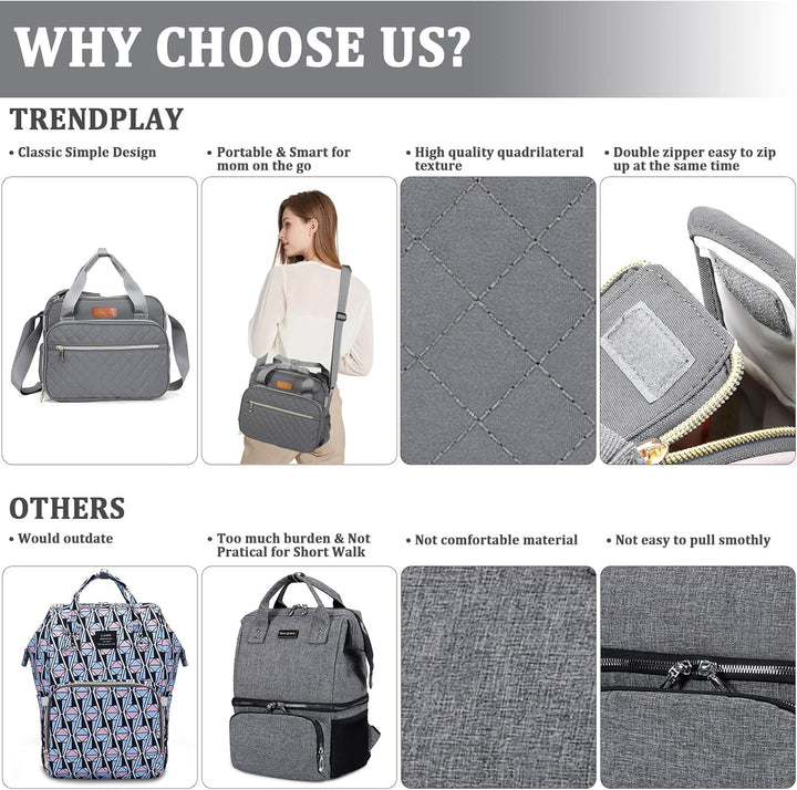 Small Diaper Bag Tote for Girls Baby Nappy Bag - Travel&Outdoor Stroller Organizer Cute Diaper Maternity Bag for Mom Daddy