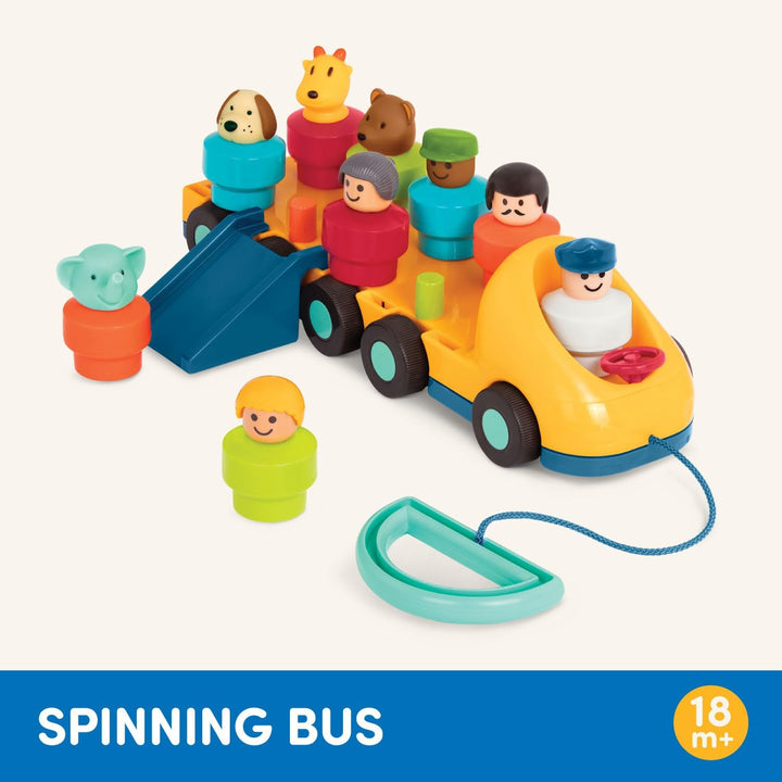 – Toy Bus for Toddlers with Moving Parts & 9 Figures – Developmental Toy for Babies – Spinning Bus – 18+ Months