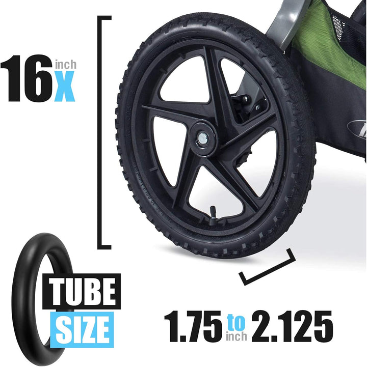 BOB Stroller Tire Tube Replacement 16"X1.75" Rear Inner Tube for Wayfinder, Alterrain, Revolution Flex/Pro/Se, Strides, Ironman & Duallie Joggers – Durable, Easy to Install & Leak-Resistant