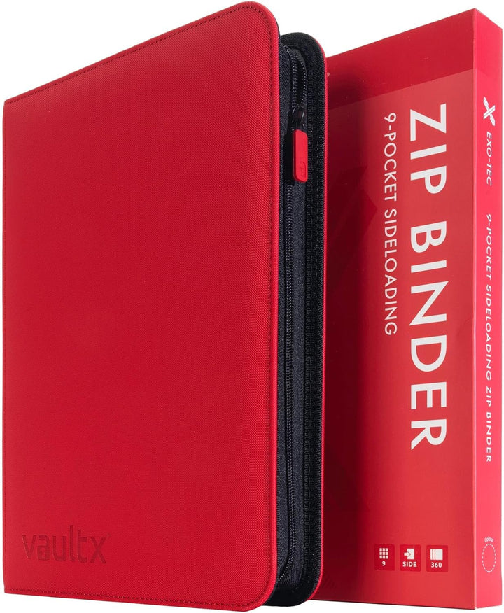 9 Pocket Trading Card Zip Binder, 360 Cards, Premium Exo-Tec Album Material, 20 Side-Loading Pages, Folder for Collectible Games, Sports, TCG (Black)