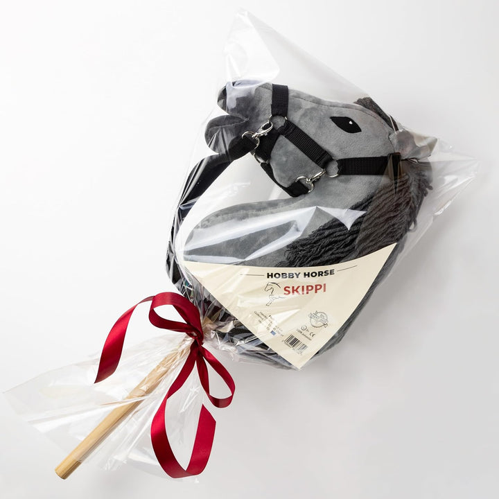 Hobby Horse - Realistic Grey Horse Head for Hobby Horsing Competitions, Large Size with Baton