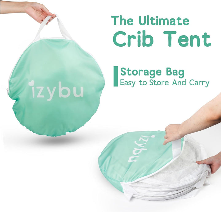 Baby Crib Tent to Keep Baby from Climbing Out – Breathable Cotton Mesh – Locking Zippers – Pop-Up Crib Canopy Net – Safe Anti-Climb Crib Cover –  Crib Tent – Fits Standard 52” Cribs