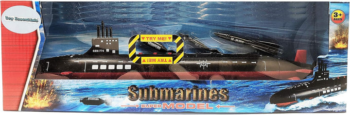 16.5 Inch Toy Navy Black Submarine with Sound Effects and Torpedo (2 Pack)