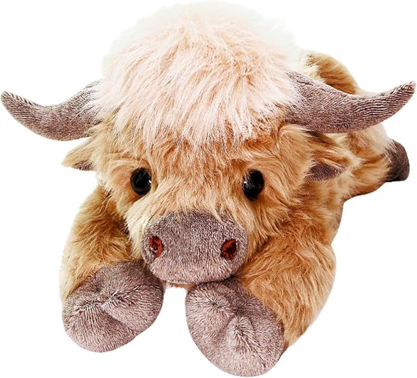 20" | 4 Pounds Highland Cow Weighted Stuffed Animals with Unscented Microwavable Heating Pad, Cute Coolable Heatable Weighted Plush Warm Gift for Kids & Adults