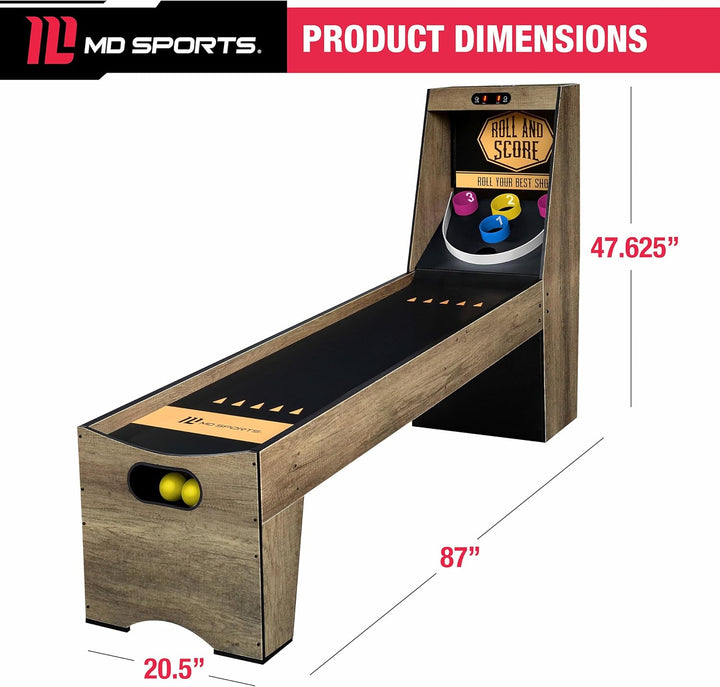 Roll & Score Arcade Game, 87" Durable Electronic Scoring with Sound Effects and Game Balls, Perfect for Family Game Rooms