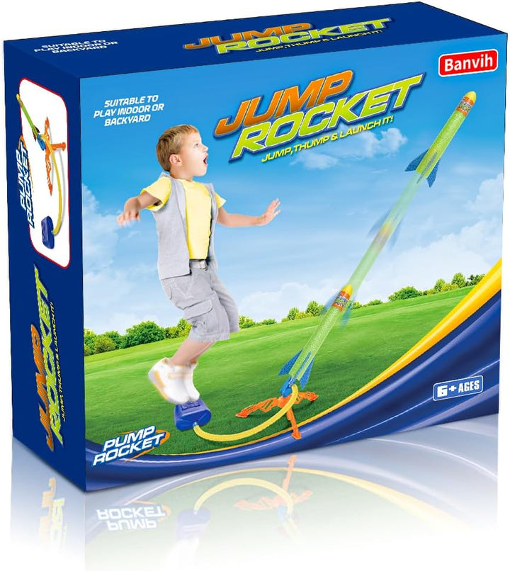 Toys Rocket Launcher for Kids, Outdoor Summer Toys Games for Ages 3 4 5 6 7 8+ Years Old, Toddler Boys Birthday Gifts, 6 Foam Air Rockets, Launch up to 120+Ft