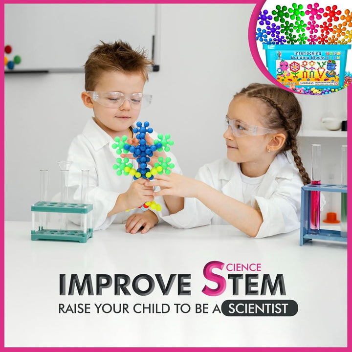 300 Pieces Building Blocks- Kids STEM Educational Building Toys- Discs Sets Interlocking, Solid Plastic for Preschool Kids Boys and Girls Aged 3+, Creativity Toys
