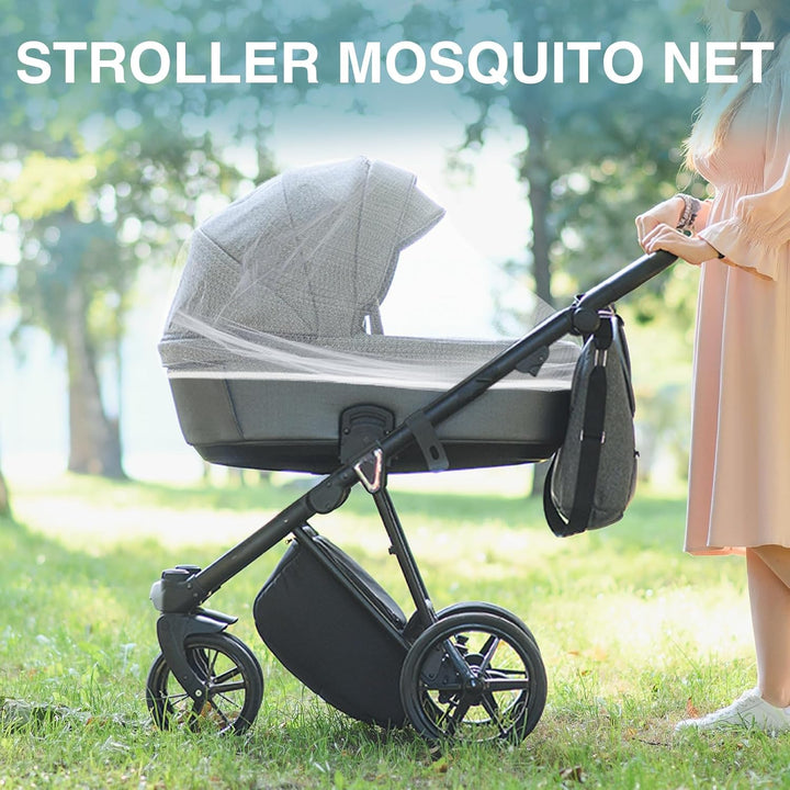Baby Mosquito Net for Stroller, Perfect Bug Net for Strollers, Bassinets, Cradles, Playards, Pack N Plays and Portable Mini Crib, Baby Insect Netting Cover, White