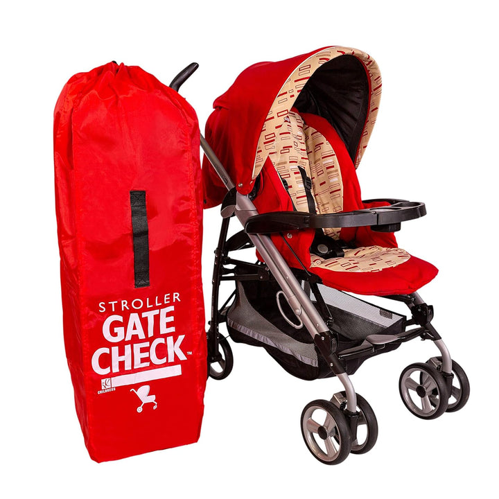 Gate Check Bag for Umbrella Strollers - Travel Bag for Airplane, Fits Most Single Umbrella Baby Strollers, Airport Accessories for Gate Check, Flying Essentials - Red