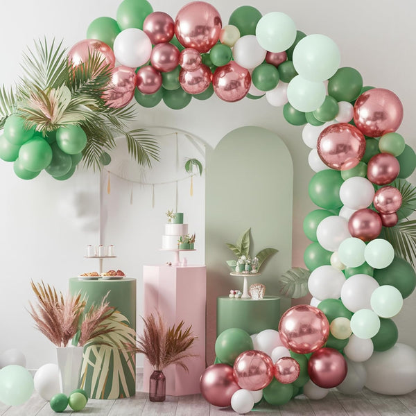 Sage Green Balloons, 60Pcs 12Inch Sage Green Sand White Metallic Gold Confetti Balloons for Boho Birthday Wedding Bridal Baby Shower Engagement Party Decorations