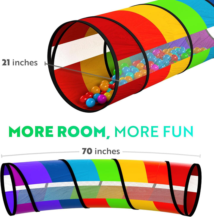 Extra-Large Play Tunnel for Toddlers 1-3 Years – Pop-Up Baby Crawl Tube, Sensory Activity, Indoor & Outdoor Kids Toy, Collapsible for Easy Storage