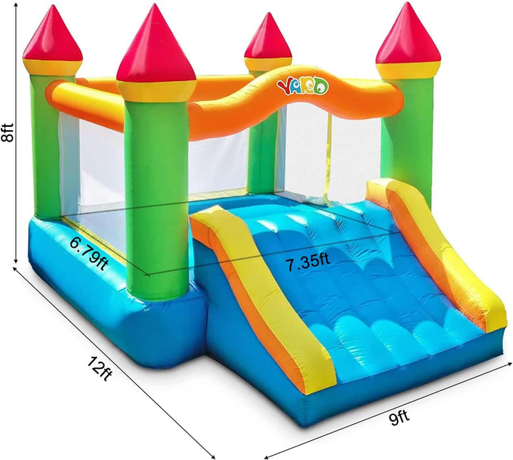 Bounce House, Inflatable Bounce House with Slide for Kids 5-12, Bouncy House with Blower for Outdoor Back/Indoor, 12Ft X 9Ft X 8Ft Bouncy Castle, Jump House for Adult Toddlers Kids Party