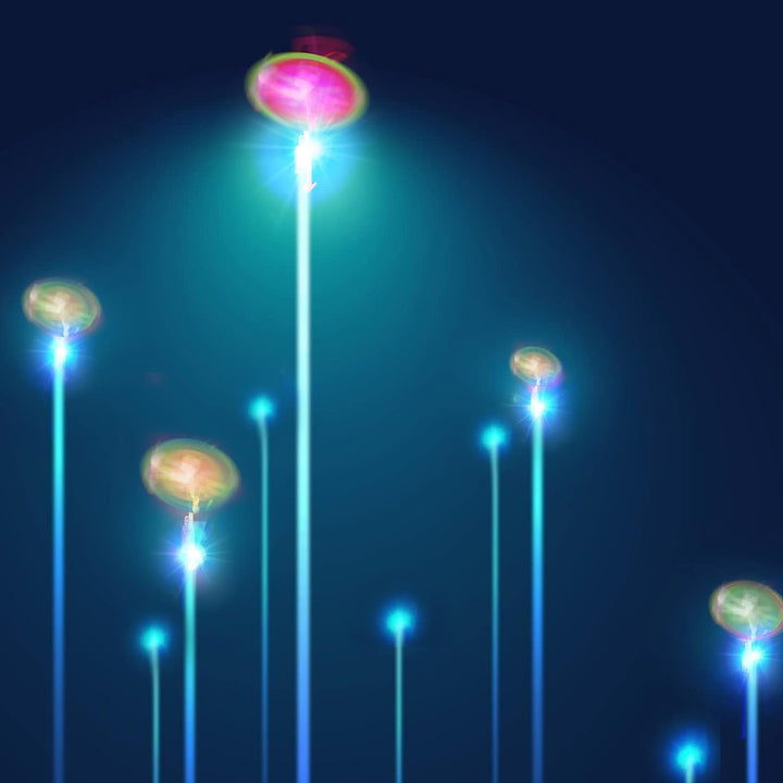 25 Sets LED Flying Set, 25 Slingshot+25 Glow Helicopter-50 Pcs, Flying Toy Outdoor Toys Glow in the Dark Party Supplies Party Favors for Kids 8-12,4-8
