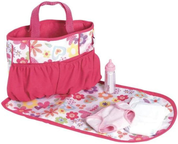 Baby Doll Diaper Bag with Color Changing Design, Sturdy Straps, Includes Changing Mat and 2 Doll Diapers (Fits 13" Dolls), Birthday Gift for Ages 3+ - Sunny Days