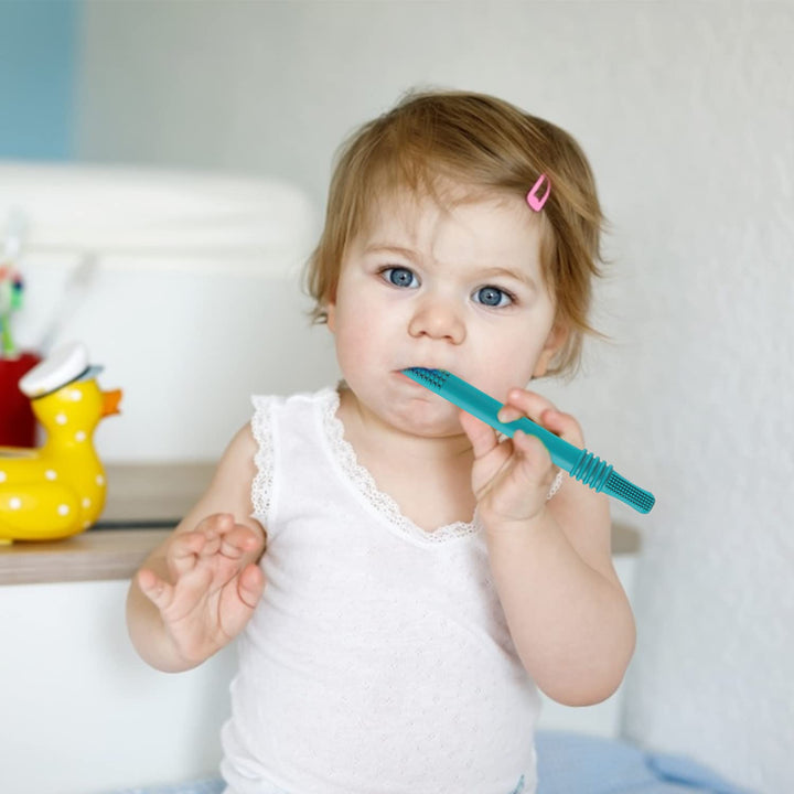 Hollow Teether Tube Chew Straw Sensory Toy for Infant Toddlers Silicone Tubes Teething Toys for Babies 3-12 Months 0-36 Months Gifts Learning Developmental Toys BPA Free Freezable 6 Pack