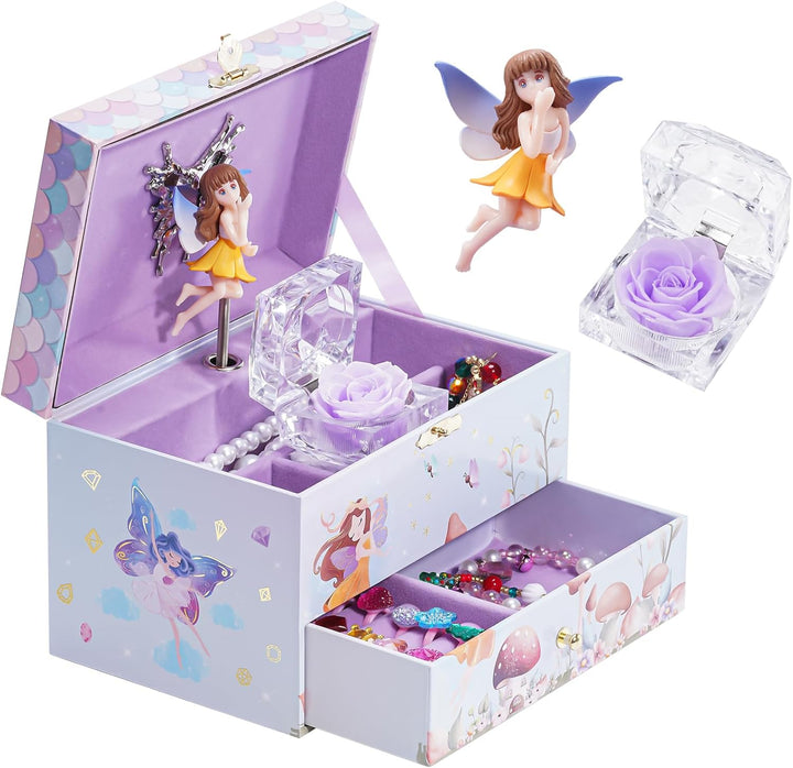 Children'S Jewelry Box, Kids Jewelry Organizer with Unicorn for Little Girls, Jewelry Case Gift for Toddler Age 2 3 4 5 6 7 8 -Sunshine