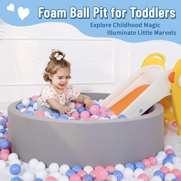Soft Plastic Mini Ball Pit Balls 50 Count - W/ 8 Vibrant Colors - Crush Proof, No Sharp Edges, Non Toxic, Phthalate & BPA Free for Baby Toddler Ball Pit, Play Tents & Tunnels Indoor & Outdoor