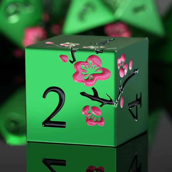 Metal Dice Set D&D, 7 Die Metallic Polyhedral Dice Set with Gift Metal Box and Gold Number for DND Dungeons and Dragons Role Playing Games (Black and Gold)
