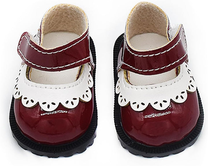 Mini Doll Shoes, 1 Pair Cute Lace up Canvas Sneakers Compatible for 17Cm/15Cm Doll Shoes Toy Outfit Accessories(White)