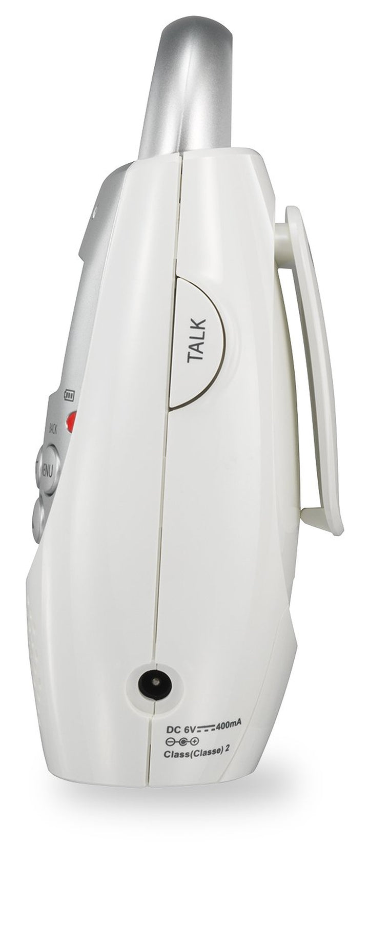 Communications DM221 Audio Baby Monitor with up to 1,000 Ft of Range, Vibrating Sound-Alert, Talk Back Intercom & Night Light Loop, White/Silver