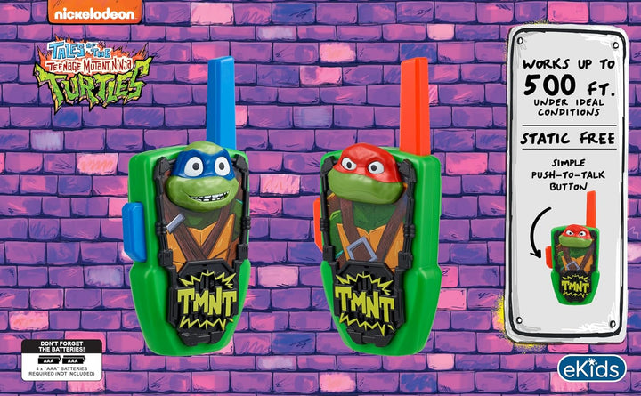 Teenage Mutant Ninja Turtles Toy Walkie Talkies for Kids, Static Free Indoor and Outdoor Toys for Boys, Designed for Fans of Ninja Turtles Toys