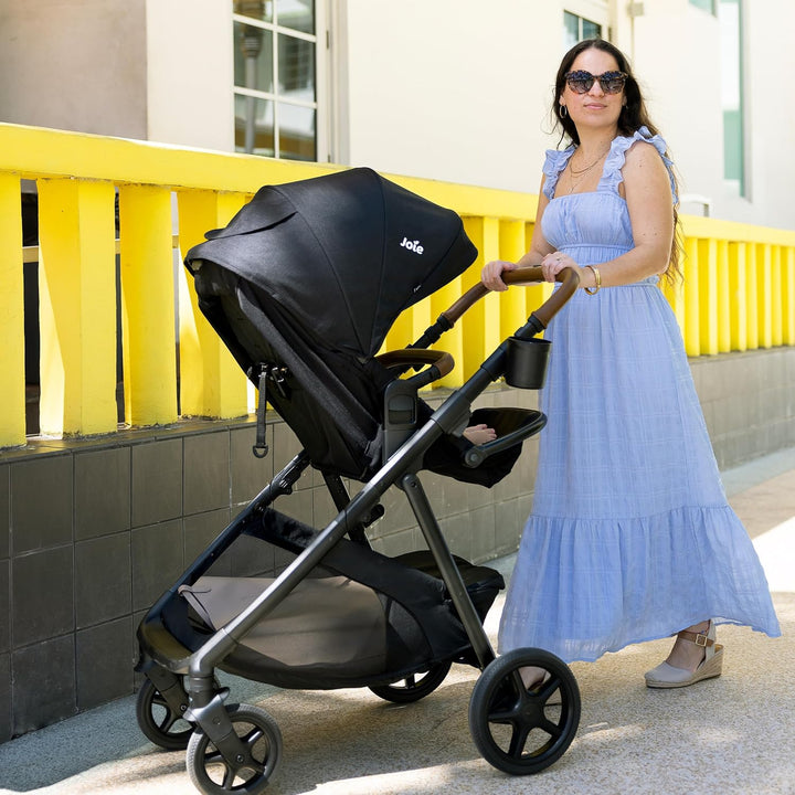 Ginger 4-In-1 Convertible Pramette and Stroller, Height Adjustable Seat, All-Wheel Suspension, Extra Storage – for Newborns and Toddlers (Evergreen)