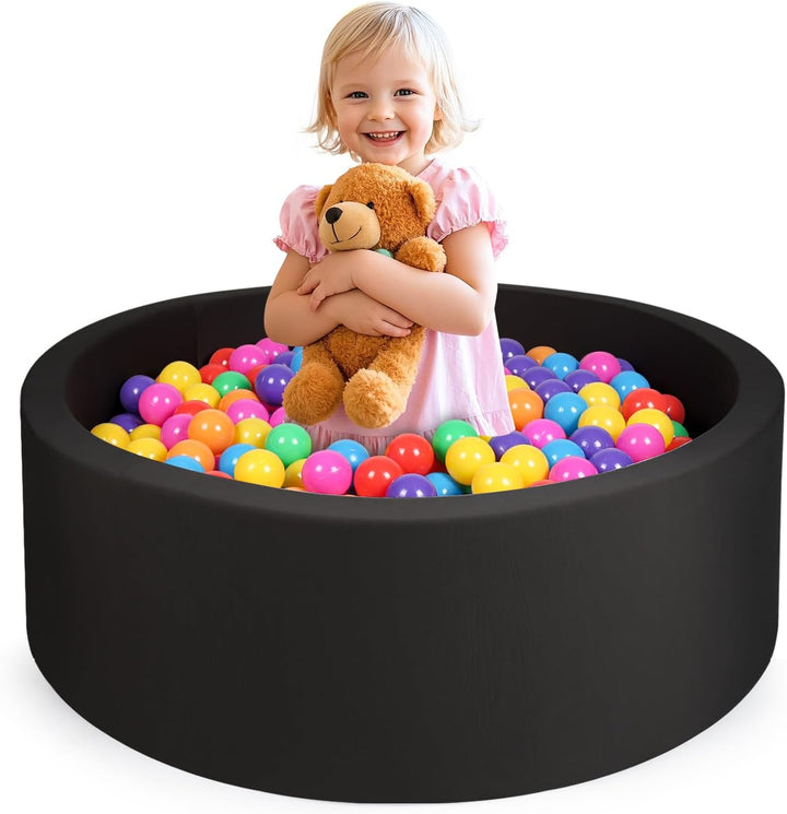 Foam Ball Pit, 35"X 12" Ball Pits for Toddlers, Soft round Kiddie Baby Ball Pool for Kids, Ideal Gift for Babies Indoor Outdoor Game, Balls Not Included (Grey)