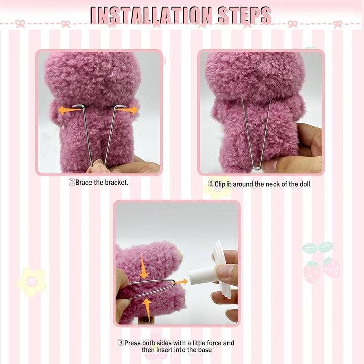 Adjustable Doll Stand for Labu,Display Holder Support for 4-8 Inches Dolls,Keep the Standing Position (White, 6 Pack)(Doll Not Include)