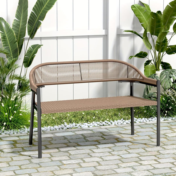 1Pc Heavy Duty Gray Loveseat Chair with Armrests - Outdoor Patio Bench, Rocking Chair for Porch and Lawn, Bench Swing Chair Heavy Duty Porch Rocking Chair Loveseat Gray.