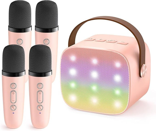 Mini Karaoke Machine for Kids Girls: Unicorn Portable Bluetooth Speakers with 2 Wireless Mic Toys for Girls Age 4-6 7 8 9 Years Old Girl Gifts Birthday Gifts for 5 6 7 8 9 10 11 Years Teens Purple