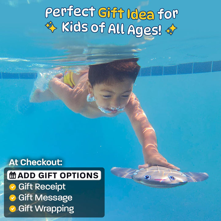 Swimming Pool Toys for Kids: Stingray Pool Torpedo Swim Toy - Self Propelled Water Toy Glides Underwater - Best Water Games & Outdoor Gifts for Boys & Girls - Diving Toys for Kids Ages 4 5 6 7 8 9 10