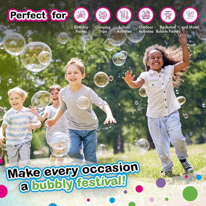 Big Bubble Refill Powder Mix (6 Packets) - Turns Dish Detergent into Giant Bubbles. Makes 6 GALLONS! - Made in USA