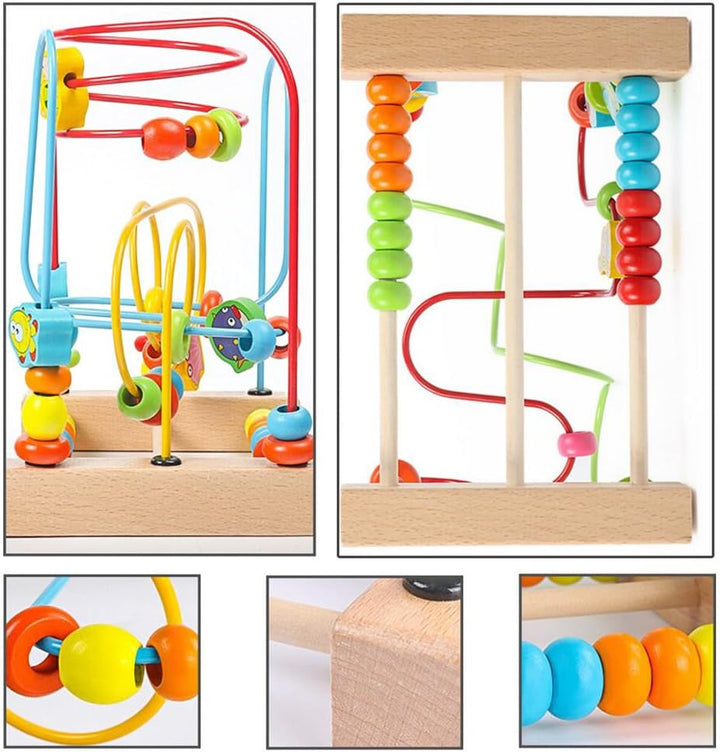 First Bead Maze Roller Coaster Wooden Educational Circle Toy for Toddlers