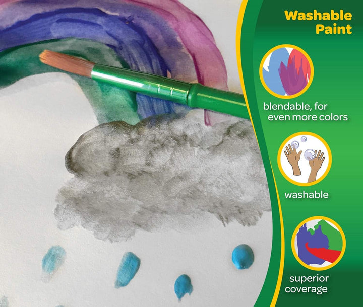 Washable Paint, White, 16 Oz.