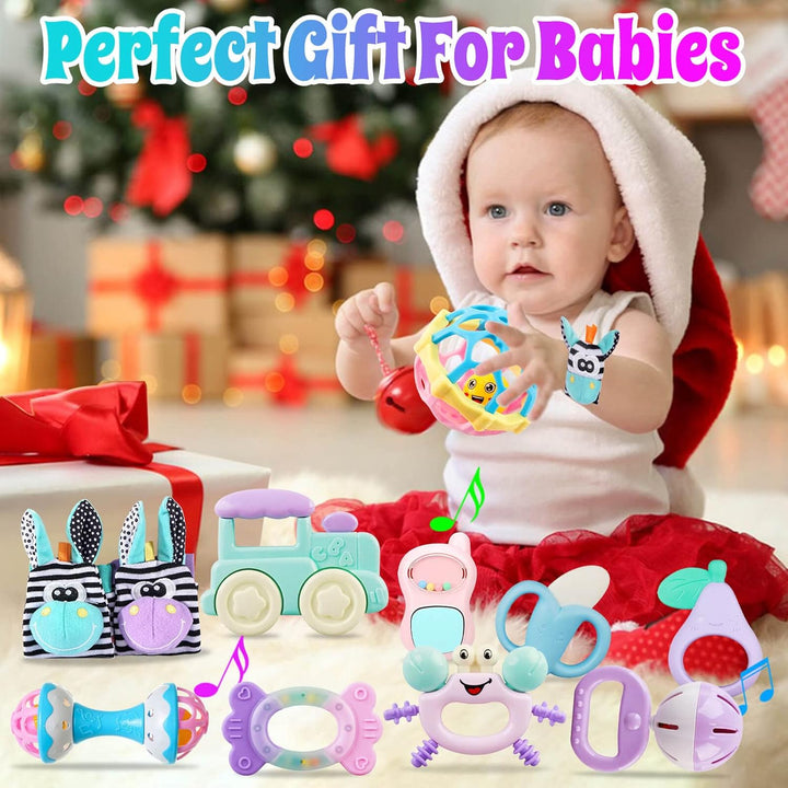 Baby Rattles 0-6 Months: Baby Toys Rattles for Babies 6-12 Months Infant Toys 0-3 Months Newborn Toys Teething Toys 3-6 Months - Baby Rattle Socks Baby Gifts for Boy Girl