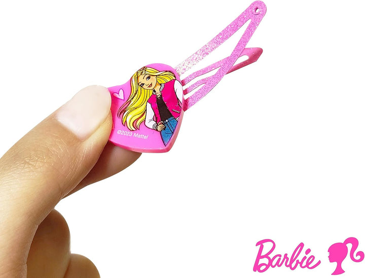 Barbie Accessories for Girls 6 Piece Toy Jewelry Box Set with 2 Rings, 2 Bead Bracelets, and Snap Hair Clips Ages 3+