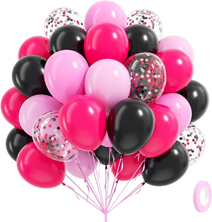 60Pcs Purple Balloons 12Inch with Metallic Pastel Dark Purple Confetti Balloons for Purple Birthday Wedding Baby Shower Party Decorations