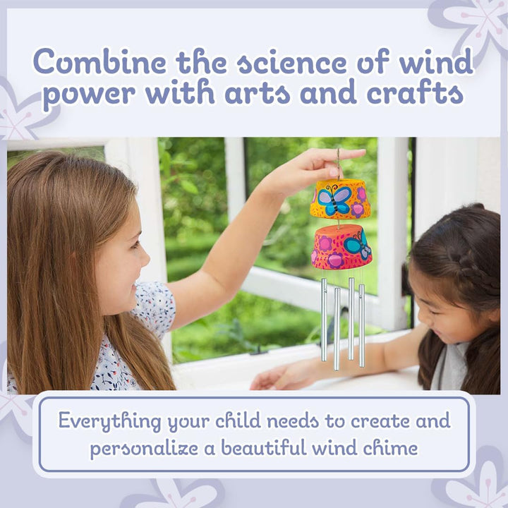 4M Make a Wind Chime Kit - Arts & Crafts Construct & Paint a Wind Powered Musical Chime DIY Gift for Kids, Boys & Girls