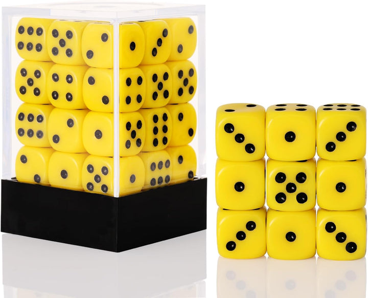 36 Pieces 12Mm 6 Sided Mini Dice Set,Pearl Pattern D6 Game Dice Set,6 Sided Standard Game Dice for Board Games Dice Games Classroom Teaching Dices Game, with Portable Gaming Box(Black)