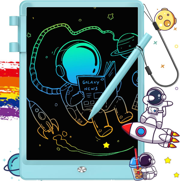 LCD Writing Tablet, Doodle Board Toys Gifts for 3-8 Year Old Girls Boys, 10 Inch Colorful Electronic Board Drawing Pad for Kids, Gifts for Toddler Educational Learning Travel Birthday, Blue