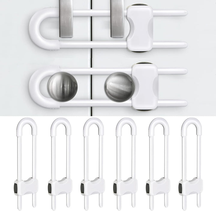Baby Proofing Cabinets,Cabinet Locks for Babies,U-Shaped Child Locks for Cabinets, Child Proof Cabinet Latches,Child Safety Cabinet Locks with Adjustable by  (Pack of 2)