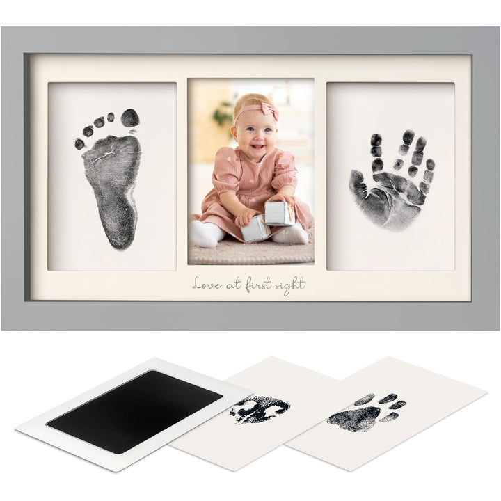 Inkless Baby Hand and Footprint Kit Boy, Girl - No Mess Ink Pad for Handprint, Clean Touch Dog Paw Print Kit, Personalized Baby Shower Gifts, Nursery Newborn Keepsake Frame (Alpine White)