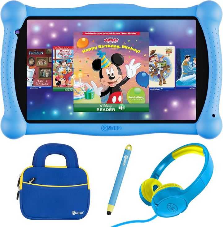 7" Disney Kids Learning Tablet Bundle - Headphones, Stylus & Bag, Pre-Installed Disney Storybook (Value $200) & Teacher-Approved Apps, Parental Controls, Ideal for Education - Pink