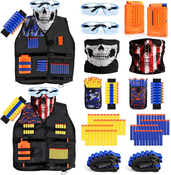 Compatible with Nerf Vest Kit, 2 Pack Tactical Vest for Nerf Gun, N-Strike Elite Jacket for Boys, Girls