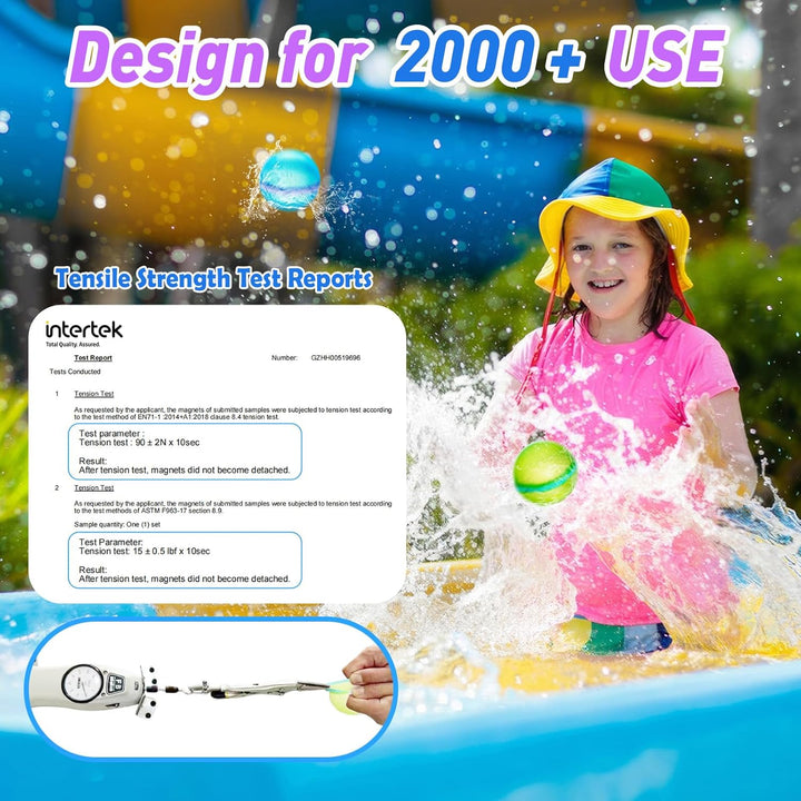 【12 Pack】Magnetic Reusable Water Balloons Fast Refillable for Kids Outdoor Activities, Latex-Free Kids Pool Beach Bath Toys, Self-Sealing Water Bomb Quick Fill for Summer Games (12)