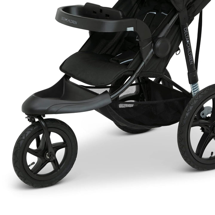 Apollo Jogging Stroller - Shock Absorbing Frame with Large Canopy & Recline - Car Seat Compatible, Black