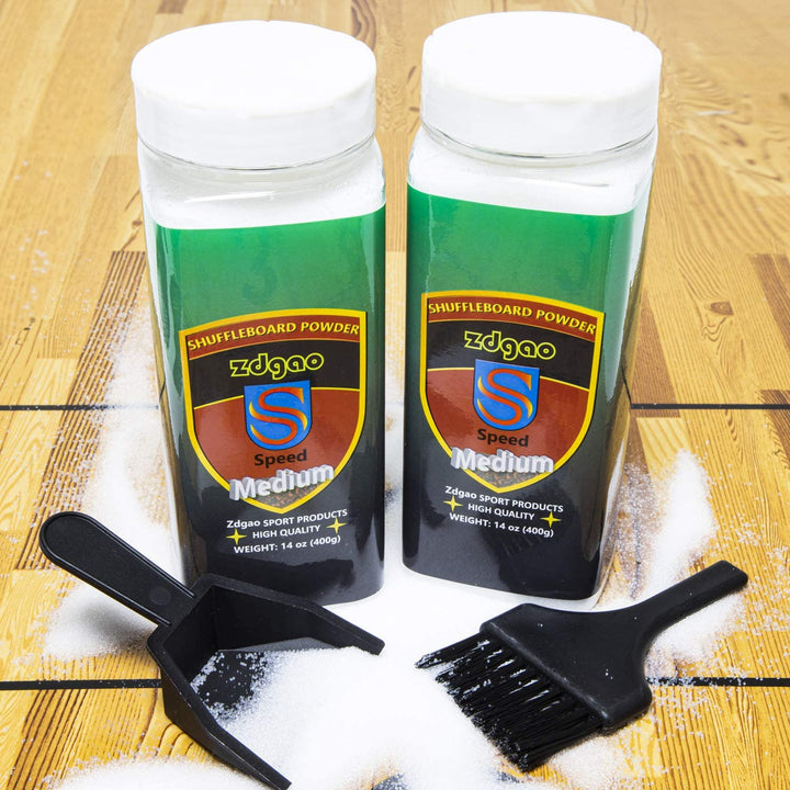 Shuffleboard Sand - Shuffleboard Wax with Mini Dustpan and Mini Brush, 2 Cans(2×14 Oz)