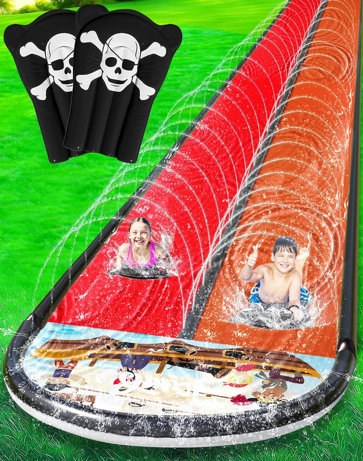 XL Premium 20Ft Slip Splash and Slide with 2 Bodyboards, Heavy Duty Water Slide with Advanced 3-Way Water Sprinkler System, Backyard Waterslide, Splash Mat, Outdoor Water Toys N Slides for Kids